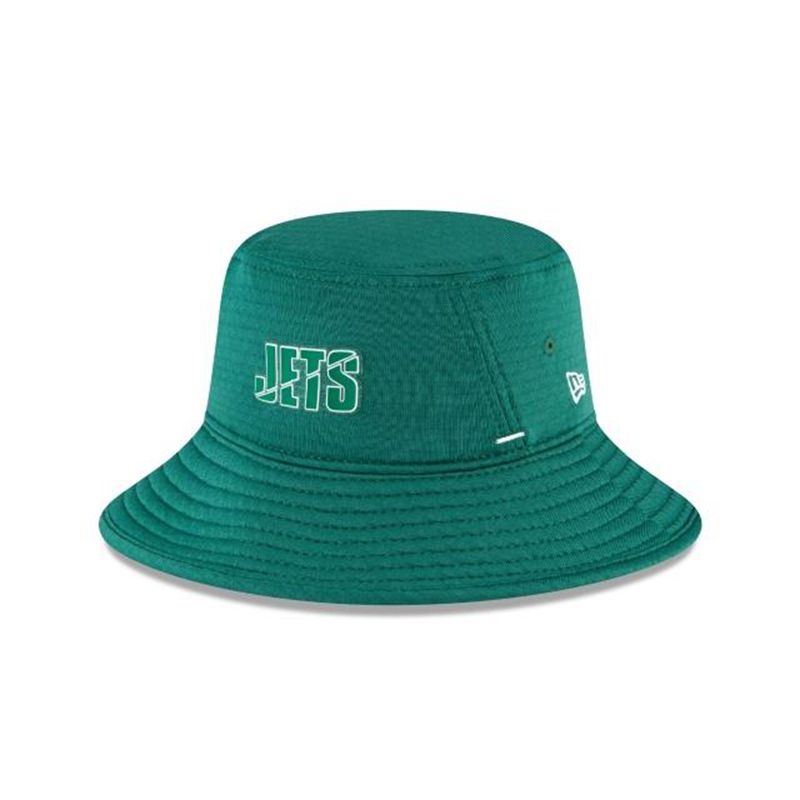 NFL New York Jets Official Summer Sideline Stretch (FYT1314) - Green New Era Bucket Hats